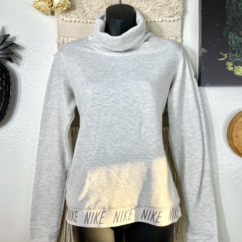Nike DRI FIT Pullover Turtleneck Sweatshirt w Pockets Gray Women's Sweater Sz M